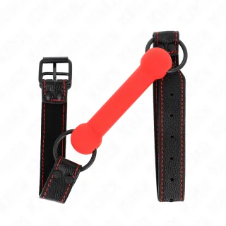 Fetisch-Toy Knochengag mit Kunstlederband Rot Verstellbar 41