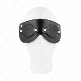 Maske Kunstledermaske mit Abnehmbaren Augenabdeckungen Schwarz