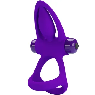 Strap-on Vibratorring 10 Vibrationen Lila Silikon