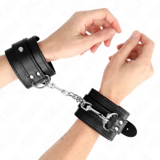 Fesselset Einfache Handgelenksfesseln Schwarz Verstellbar 20 cm
