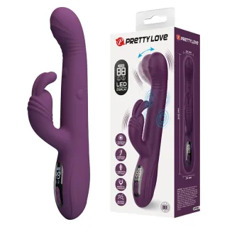 Rabbit-Vibrator High Tech Dee mit Klopf- und Nickfunktion Lila 24,6 x Ø 3,3 cm