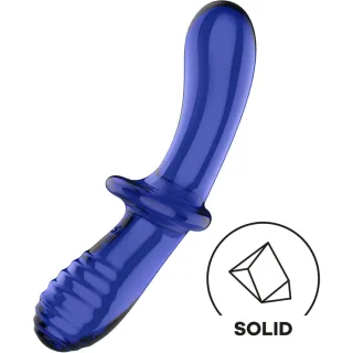 Glasdildo Doppel Kristall Blau