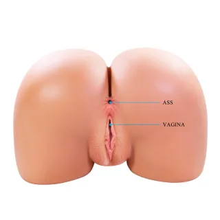 Masturbator Julia XXL Vagina und Anal doppelt mit Vibration Nude