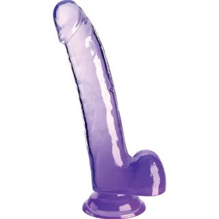 Realistischer Dildo King Cock Clear mit Hoden Lila 20,3 x 4,5 cm