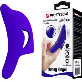 Vibrator Delphini Leistungsstarker Dunkelblauer Fingerstimulator