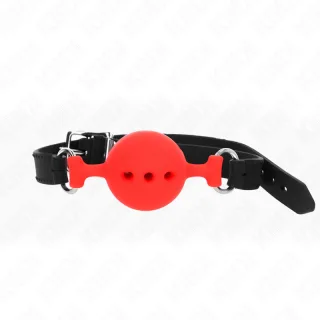 Fetisch-Toy KINK Knebel aus Vollsilikon Größe M Rot 4,5 cm