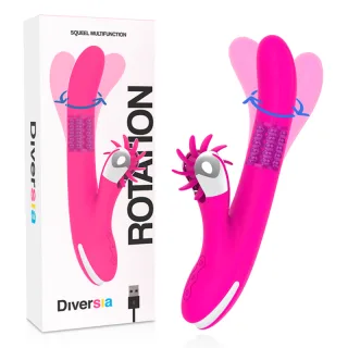 Rabbit-Vibrator Squeel mit Rotation Pink 24 x Ø 3,5 cm