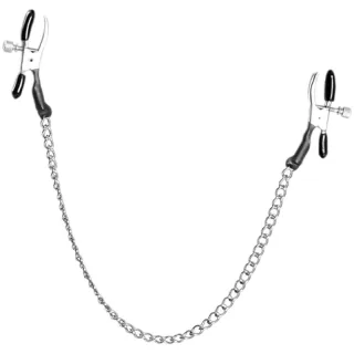 Nippelklemmen Alligator mit Kette Silber