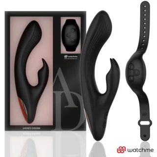 Rabbit-Vibrator mit Watchme-Fernbedienung Schwarz 20 x 3,3 cm