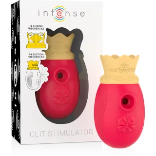 Auflegevibrator Intense Klitorisstimulator mit zehn Leck- und zehn Saugstufen Rot