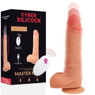 Realistischer Vibrator Master Huck mit Fernbedienung Natur 17 x Ø 4 cm