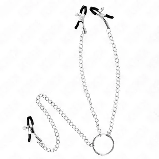 Nippelklemmen Dreifach Nippel- und Klitzisklemmen mit Kette Modell 0 Schwarz