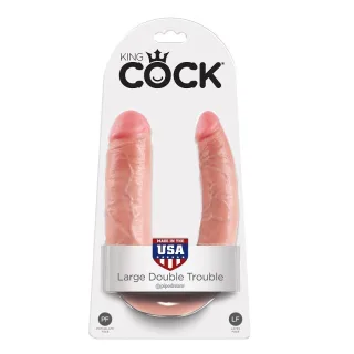 Doppeldildo King Cock Large Double Trouble Natur 17,8 cm