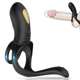 Analplug-Ringvibrator Jumper für Paare Schwarz 8 x 3,8 cm