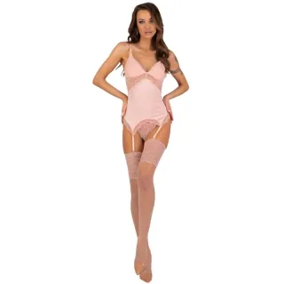 Fashion Persinne Peach Set Korset + Höschen + Strümpfe