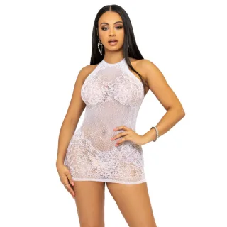 Kleid Strass-Neckholder-Minikleid Weiß Einheitsgröße