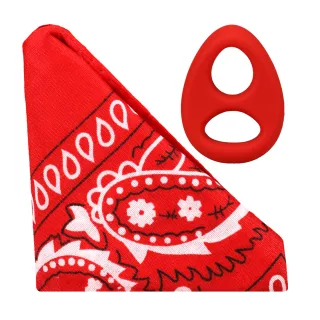 Penisring Rock Solid The Code mit Bandana Rot 7 x Ø 4,6 cm