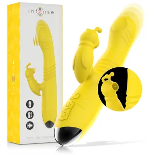 Vibrator Toky Multifunktionsvibrator Up & Down mit Klitorelstimulator Gelb 24 x 4,4 cm