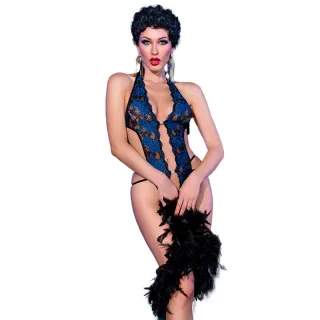 Body Bodysuit mit Schrittöffnung Blau S/M