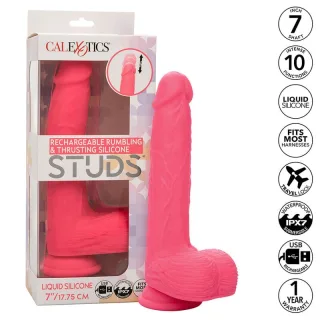 Realistischer Vibrator Studs 10 Vibrationen Rosa 17,75 cm
