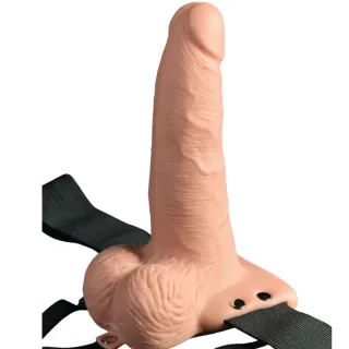 Strap-on Hollow Rechargeable mit Fernbedienung Natur 15,2 cm