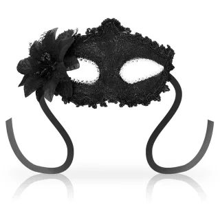 Maske Antizaz-Masken Seitliche Blume im Venezianischen Stil Schwarz
