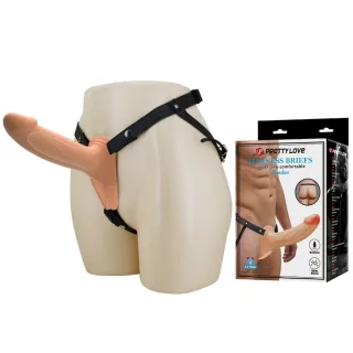 Strap-on Landon mit Vibration Hellhaut 18 x 4,2 cm