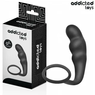 Analplug mit Hodenring Modell 4 Schwarz 9 x 3,2 cm