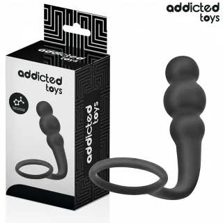 Analplug mit Hodenring Modell 1 Schwarz 7 x 3 cm