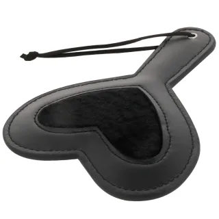 Paddle mit Veloursseite aus Kunstleder Schwarz 19 x 15 cm