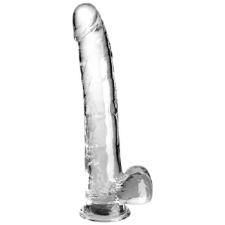 Dildo Clear mit Hoden Transparent 24,8 cm