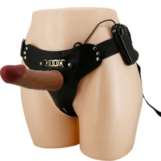 Strap-on Starks Harness Slip Multi-Speed Vibration Hellbraun 17,5 cm