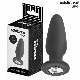 Analplug mit Juwel Größe S Schwarz 8 x 2,9 cm