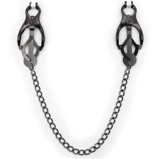 Nippelklemmen Japanische Nippelklammern mit Schwarzer Kette