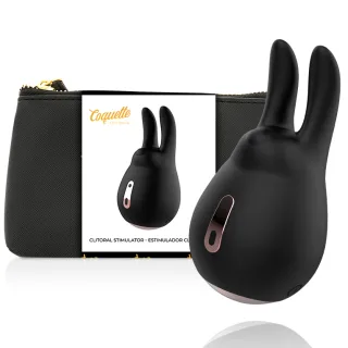 Vibrator Chic Desire Klitoralstimulator Hasenohren Schwarz-Gold Ø 5 cm