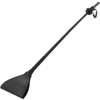 Reitgerte aus Kunstleder geflochten Schwarz 60 cm