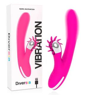 Rabbit-Vibrator Squeel mit Vibration Pink 24 x Ø 3,5 cm