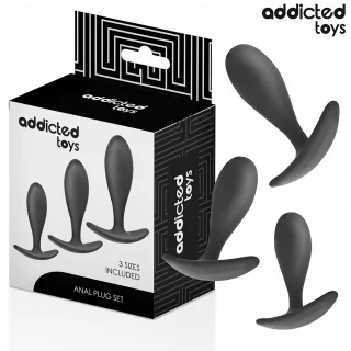 Analplug-Set 3-teilig Modell 2 Schwarz 6,4 bis 8,5 x 2,1 bis 2,9 cm