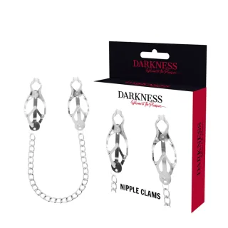 Nippelklemmen aus Metall mit Kette Silber