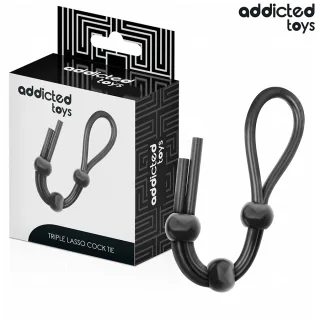 Penisring Schlinge dreifach Schwarz 19,5 cm
