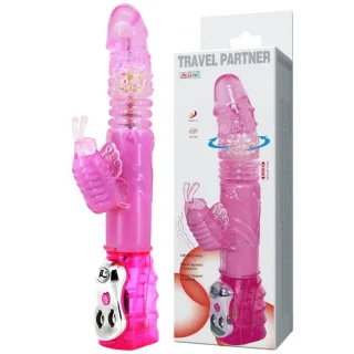 Travel Partner Auf-und-Ab-Rotator Hase Rosa 18,5 x 3 cm