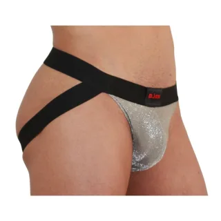 Jockstrap 001 Glänzend Beige/Schwarz – Größe M