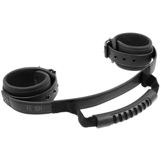 Fesselset Doggy Style Position Strap mit Griff Schwarz