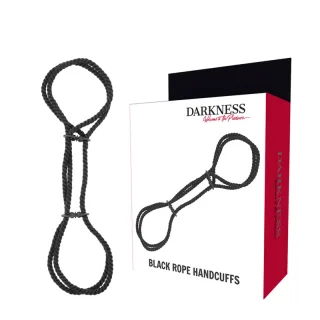 Handschellen aus Baumwollseil für Hand und Knöchel Schwarz