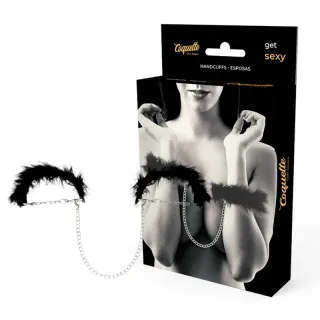 Handschellen Chic Desire Fetish Deluxe Federn Silber