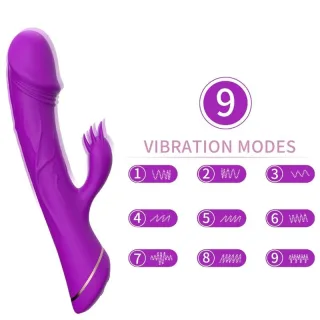 Rabbit-Vibrator Silikon Lila 21 x 3,3 cm