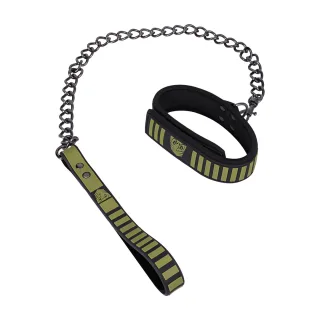 Halsband mit Leine taktisch Schwarz 48,3 x Ø 4,5 cm