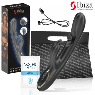 Rabbit-Vibrator Ibiza Technology mit Massageperlen Schwarz