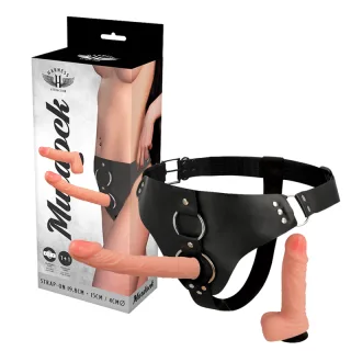 Strap-on Harness Attraction Murdock mit zwei Dildos Natur 19,8 x Ø 4 cm