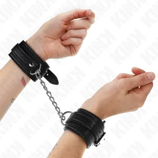 Fesselset Handgelenkfesseln mit Schlangenmuster Schwarz Verstellbar 20 cm
